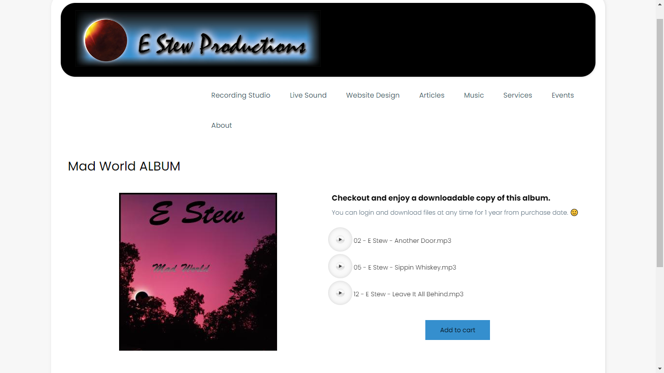 Mad World album | Brought to you by E&amp;nbsp;Stew | Music streaming for a few songs | Purchase available for the full album