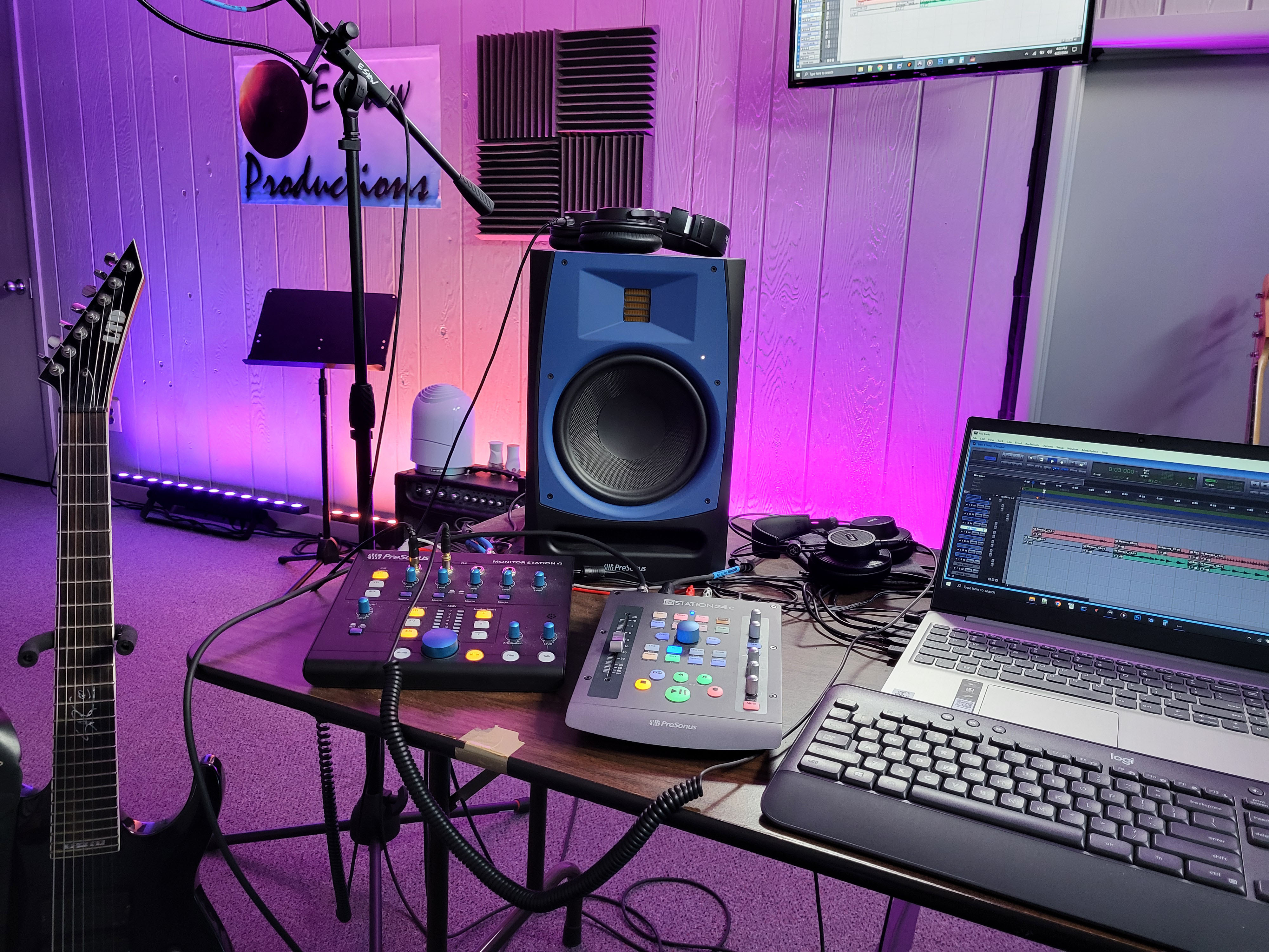 E Stew's desk working on his EP, &quot;Cloud&quot;